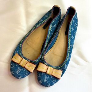 Louis Vuitton Denim Ballet Flats